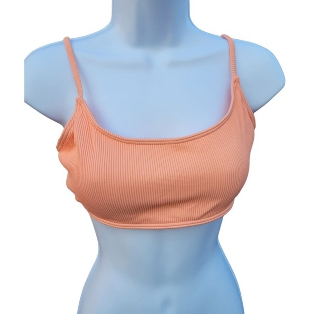 ROXY Bikini Top Orange Peach Size Large Women's Swim Top Pool Vacation Cruis